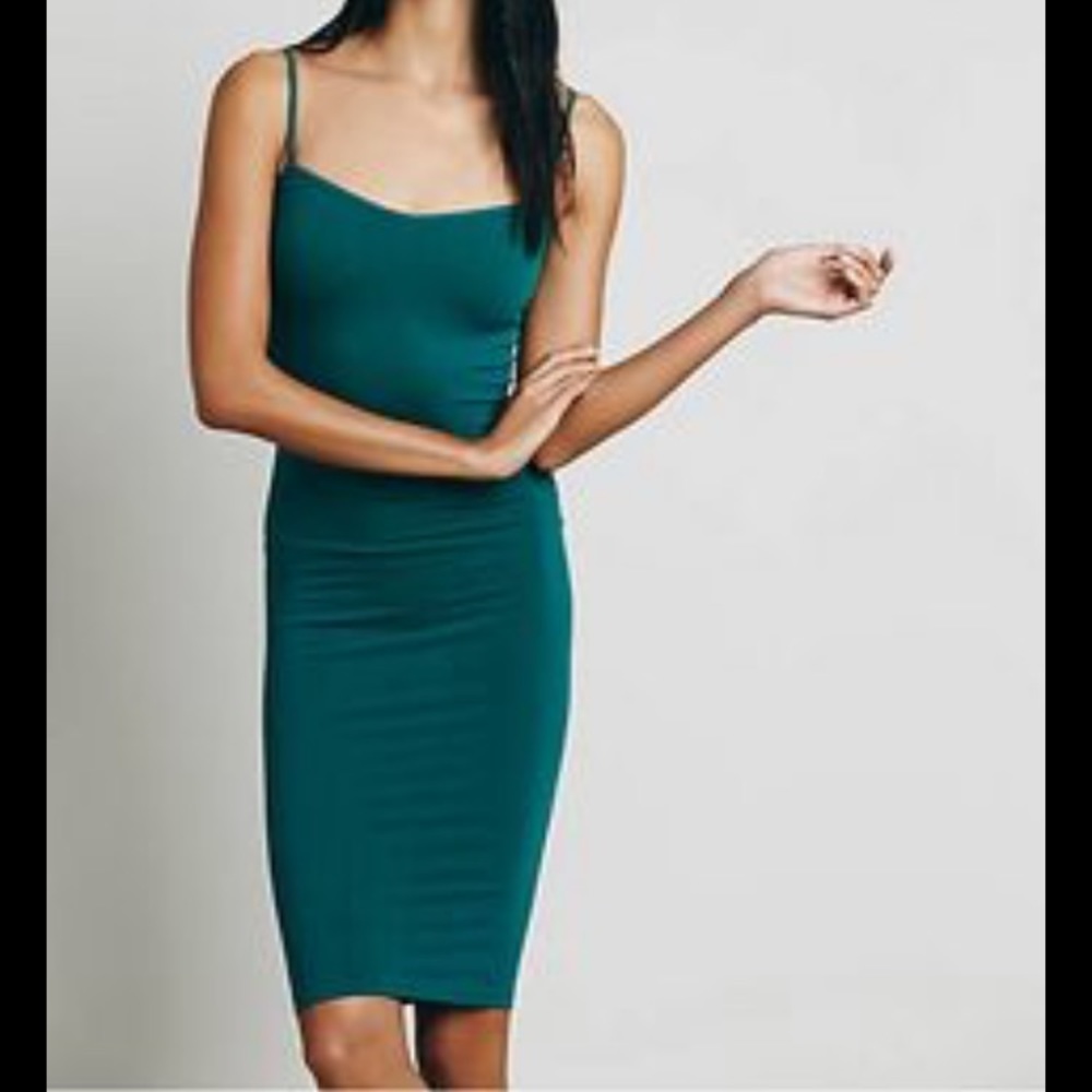 Free People Tea Length Seamless Slip (green)